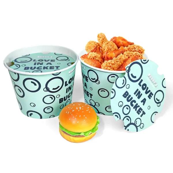 Wholesale Custom Paper Fried Chicken Bucket with Lid Fast Food Paper Chicken Cup2