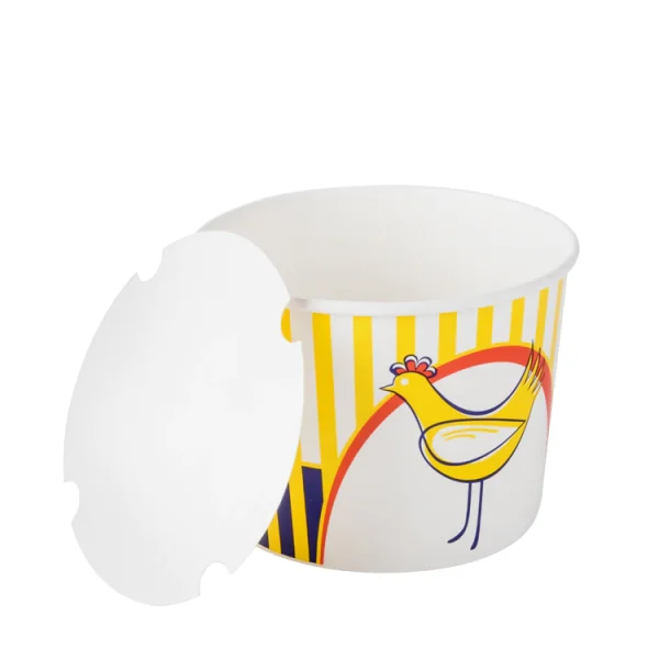 Wholesale Custom Paper Fried Chicken Bucket with Lid Fast Food Paper Chicken Cup4