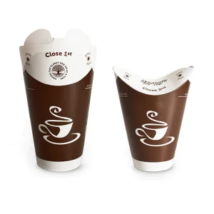 Wholesale Custom Printed Eco Friendly Takeaway Double Wall Ripple Kraft Paper Butterfly Coffee Cups3