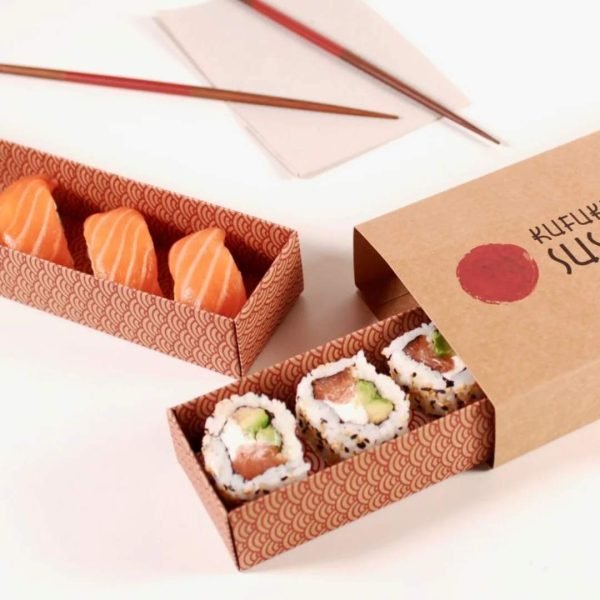 Custom Disposable Japanese Salad Rice Meal Sushi Packaging Takeaway Box your print