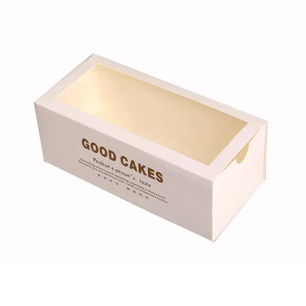 Custom Folding Paper Cardboard Cake Pastry Box with Clear Window wholesale