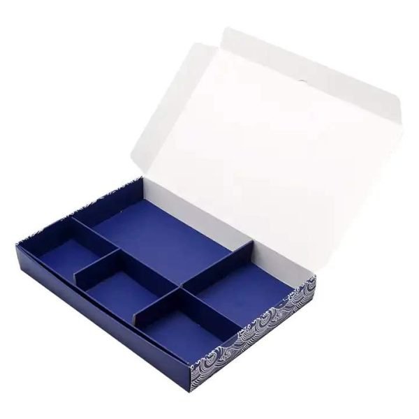 Custom Logo Disposable Biodegradable Food Grade Paper Sushi Takeaway Box with Dividers
