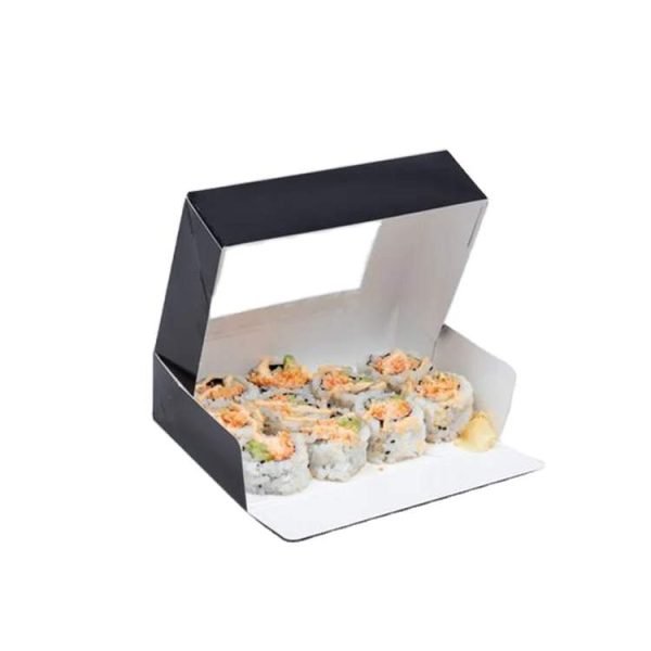 Custom Printed Disposable Sushi Rice Lunch Food Grade Packing Take Away Takeout Togo Takeaway Paper Box wholesale