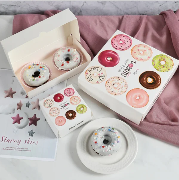 Custom Printed Logo Food Grade Paper Doughnut Cake Donut Box