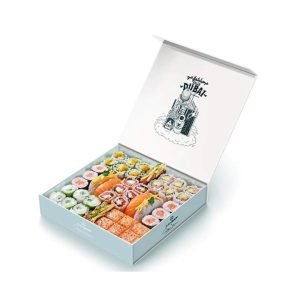 Custom Printed Luxury Restaurant Sushi Sweets Takeaway Rigid Paper Boxes wholesale