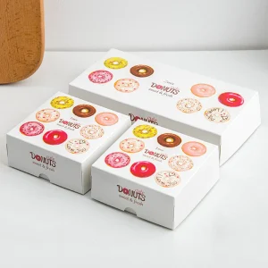 Custom Printed Wholesale Food Doughnut Cake Boxes your logo