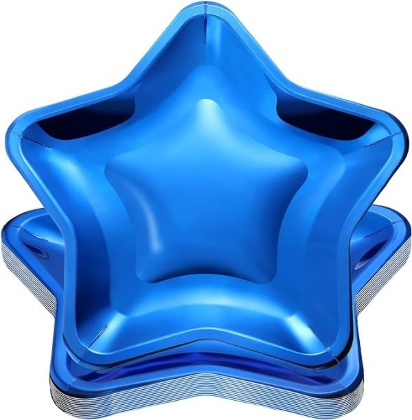 Bulk Star Shaped Disposable Plates for Baby Showers blue