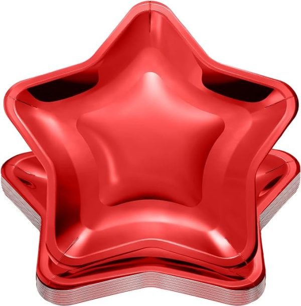 Bulk Star Shaped Disposable Plates for Baby Showers red