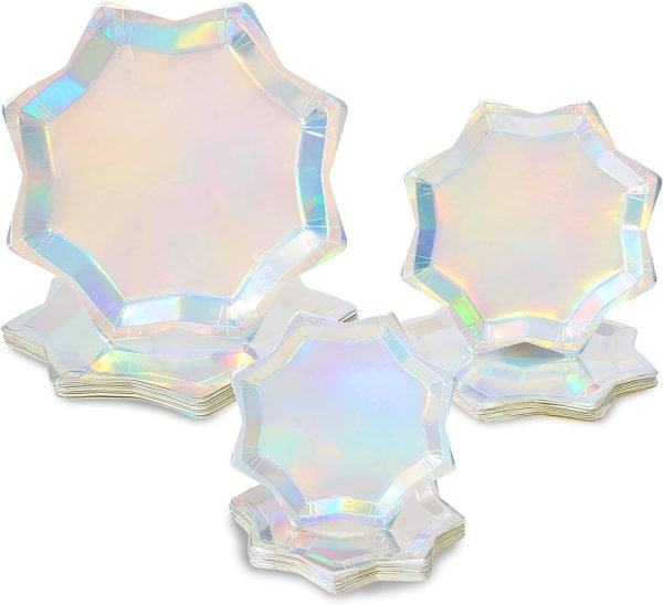 Eco Friendly Octagon Shaped Holographic Plates for Celebrations