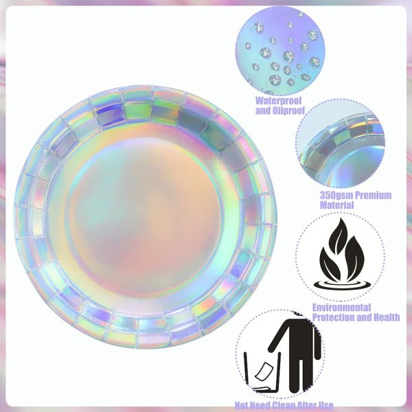 Holographic Foil Paper Plates for Party Decorations waterproof
