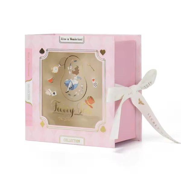 Small Paper Gift Box with Window for Jewelry Packaging with ribbon