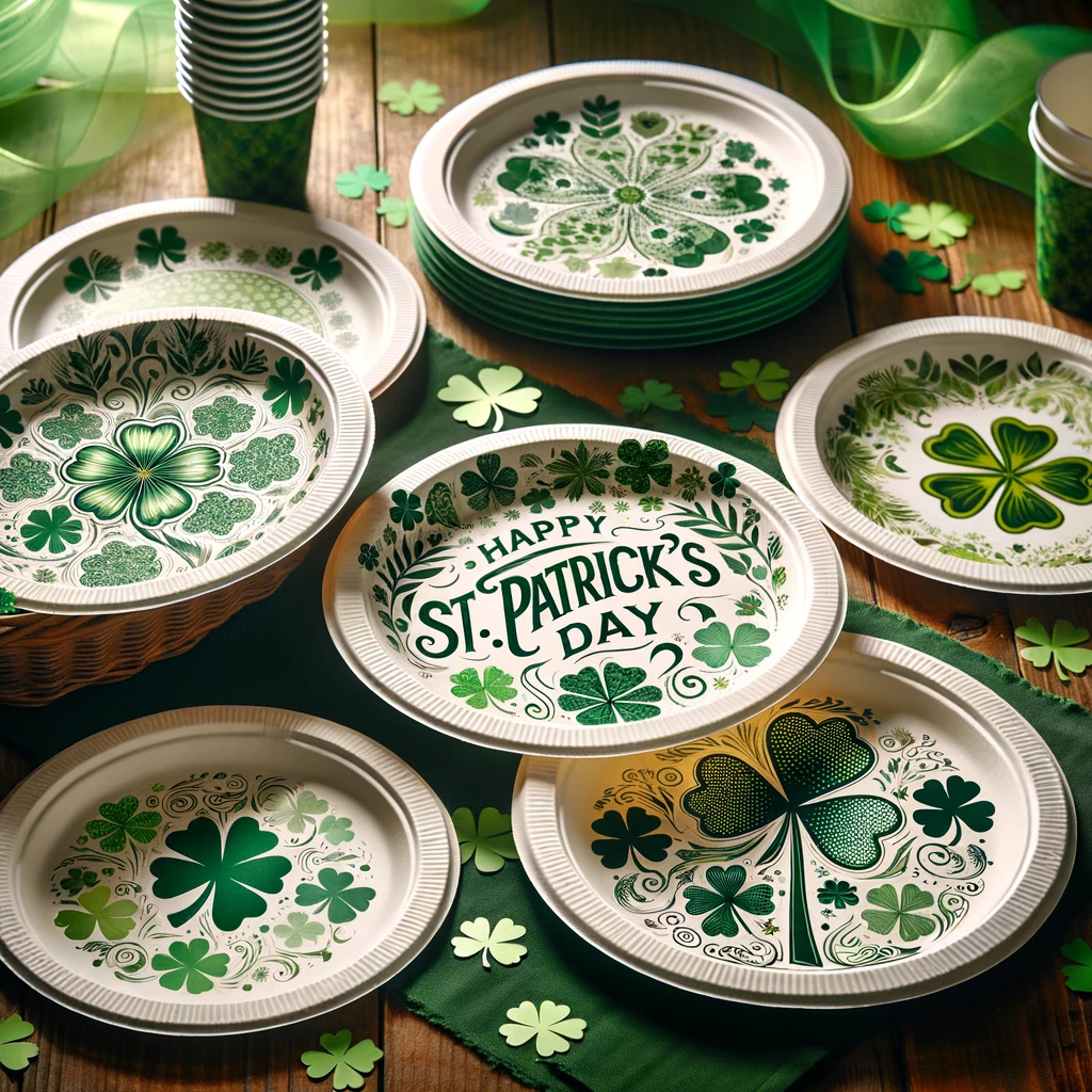 St. Patrick's Day themed paper plates