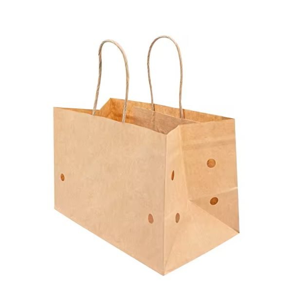 brown paper fruit bags with twisted handle and air holes