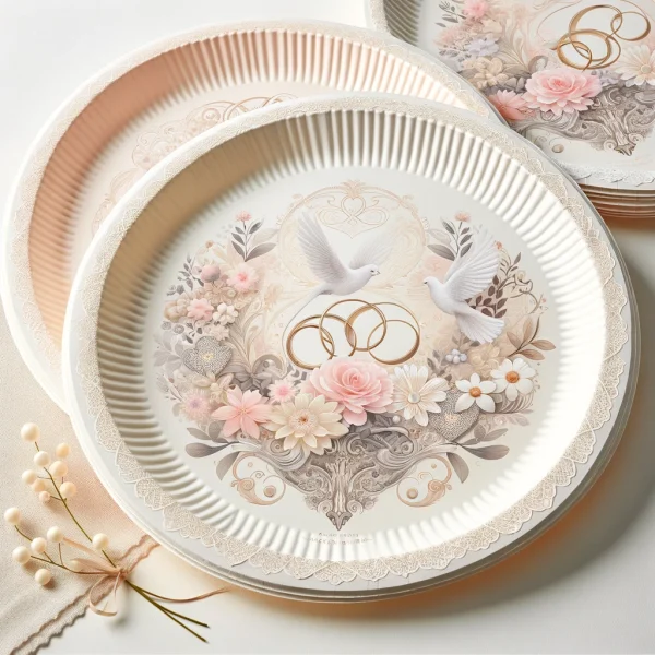 paper plates designed specifically for a wedding
