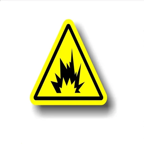 yellow warning fire sticker triangle