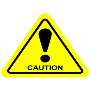 yellow warning sticker triangle