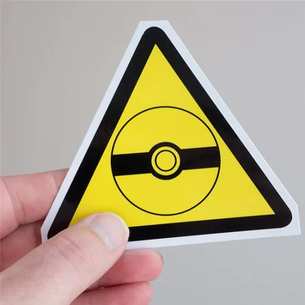 yellow warning stickers triangle