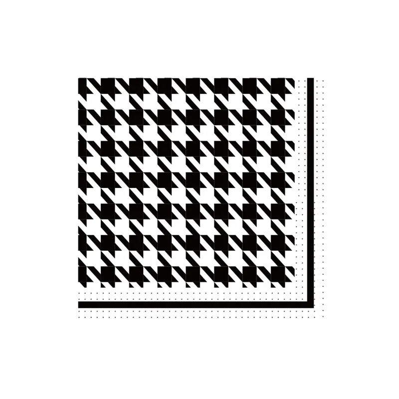 W&G'S Houndstooth-Patterned Paper Napkin Sets: Complete Your Table Setting with Class