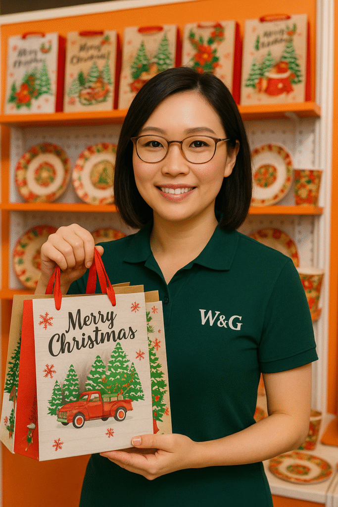 Custom Christmas paper bag supplier W&G received great feedback at Canton Fair.